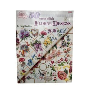 Vintage 50 Cross Stitch Floral Designs 1991 #3562 American Needlework Cottage
